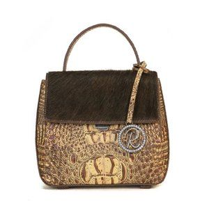 Raviani Brown Genuine Leather Mini Satchel